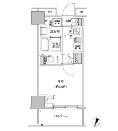パークハビオ渋谷本町レジデンス808号室の図面