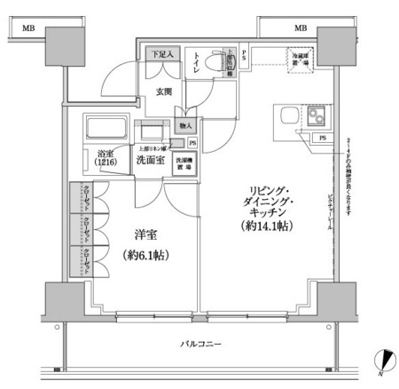 パークハビオ渋谷本町レジデンス812号室の図面