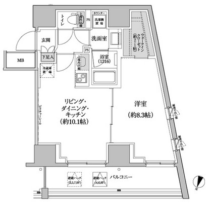 パークハビオ渋谷本町レジデンス814号室の図面