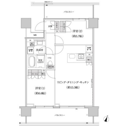パークハビオ渋谷本町レジデンス818号室の図面