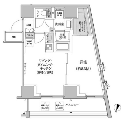 パークハビオ渋谷本町レジデンス914号室の図面