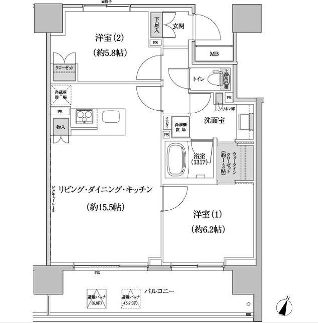 パークハビオ渋谷本町レジデンス921号室の図面