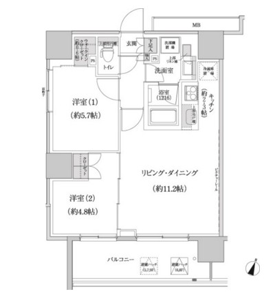パークハビオ渋谷本町レジデンス922号室の図面