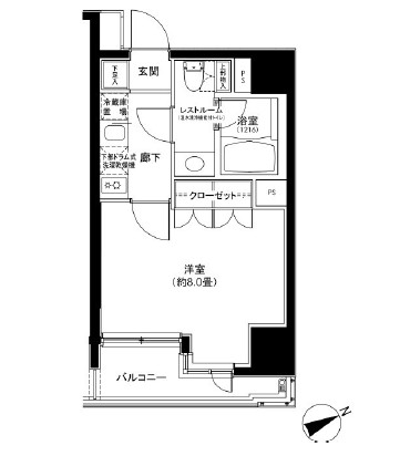 カスタリア日本橋504号室の図面