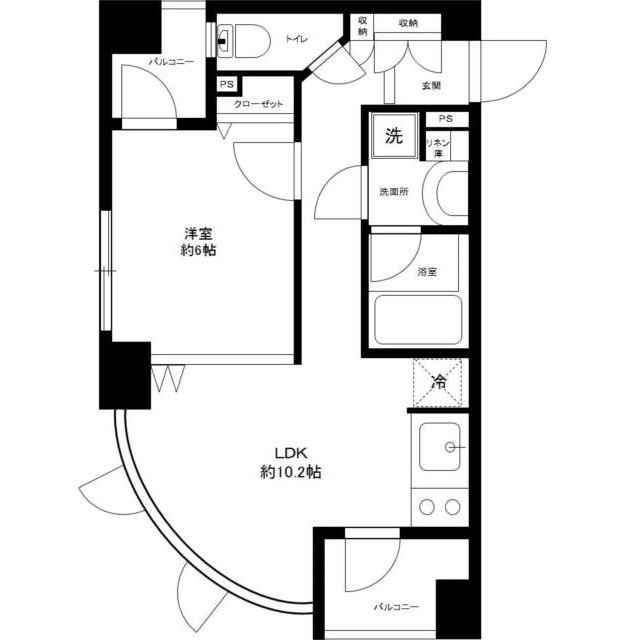 カスタリア高輪台902号室の図面