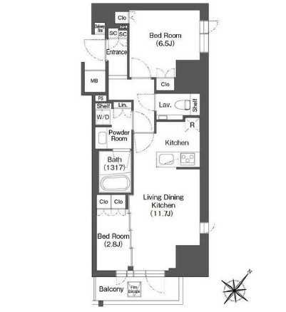 レフィールオーブ代々木1301号室