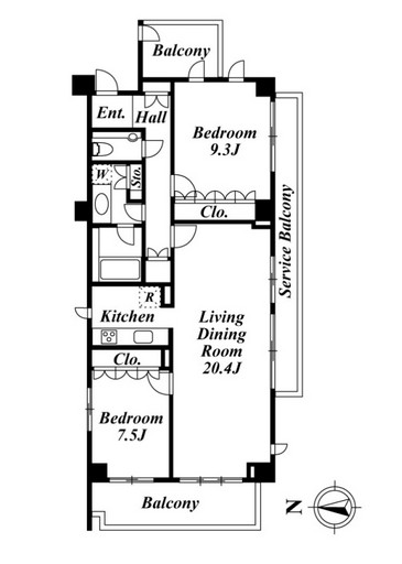 コスモリード南麻布306号室の図面