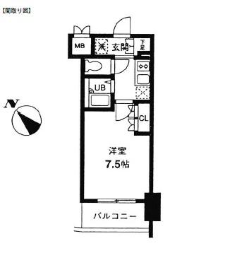レジディア幡ヶ谷203号室の図面