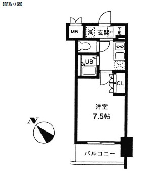 レジディア幡ヶ谷602号室の図面