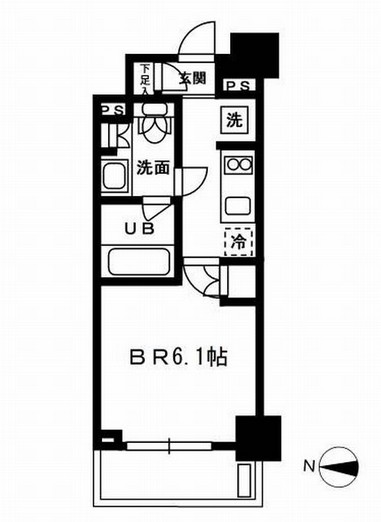 レジディア新宿イーストⅢ1002号室の図面