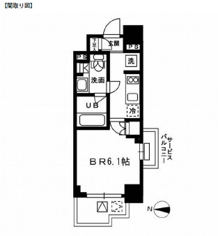レジディア新宿イーストⅢ1004号室の図面