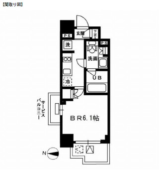 レジディア新宿イーストⅢ1101号室の図面