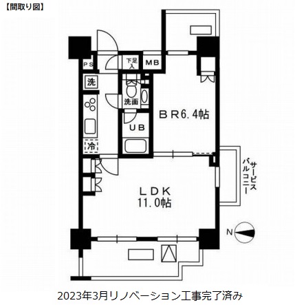 レジディア新宿イーストⅢ1103号室の図面