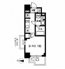 レジディア新宿イーストⅢ201号室の図面