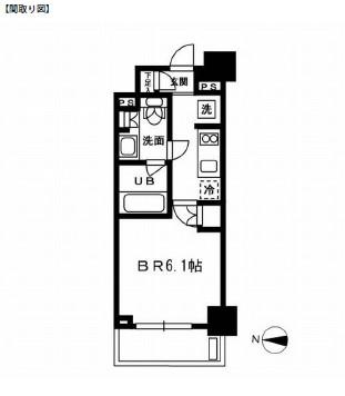 レジディア新宿イーストⅢ202号室の図面