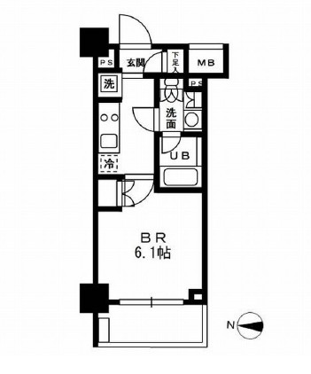 レジディア新宿イーストⅢ403号室の図面