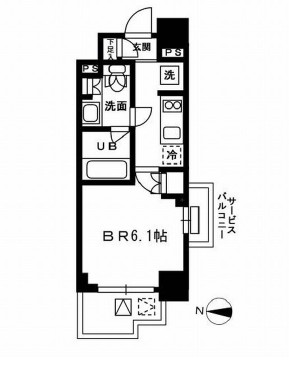 レジディア新宿イーストⅢ504号室の図面