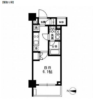 レジディア新宿イーストⅢ603号室の図面