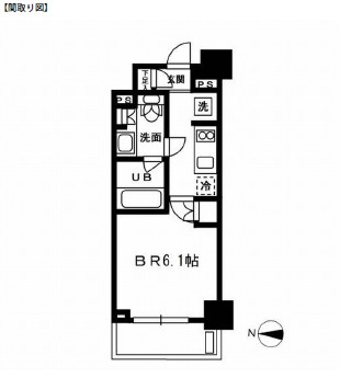 レジディア新宿イーストⅢ702号室の図面