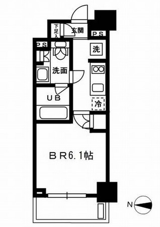 レジディア新宿イーストⅢ802号室の図面