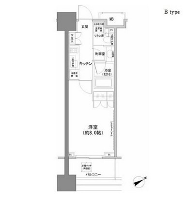 パークハビオ西新宿1102号室の図面