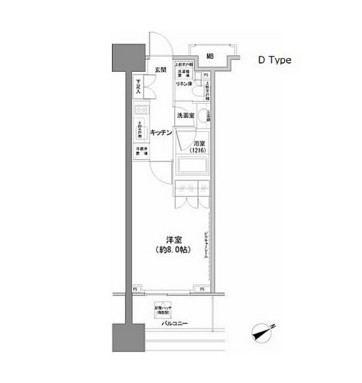 パークハビオ西新宿1204号室の図面