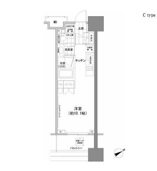 パークハビオ西新宿1303号室の図面