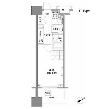 パークハビオ西新宿1304号室の図面