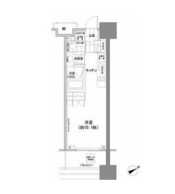 パークハビオ西新宿303号室の図面