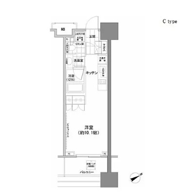 パークハビオ西新宿403号室の図面