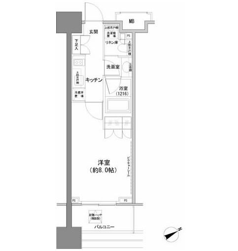 パークハビオ西新宿404号室の図面