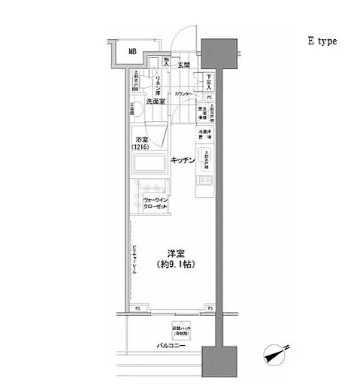 パークハビオ西新宿505号室の図面