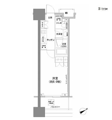 パークハビオ西新宿602号室の図面