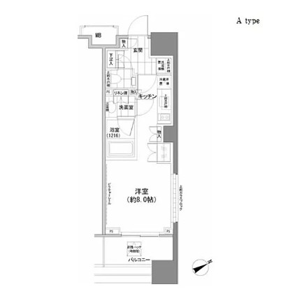 パークハビオ西新宿701号室の図面