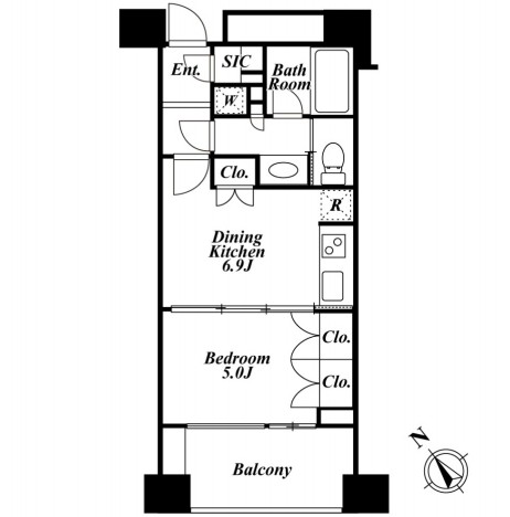 プレミアロッソ303号室の図面
