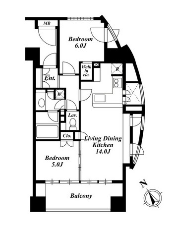 プレミアロッソ 304号室の図面