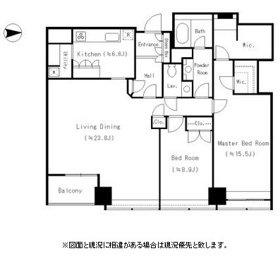 紀尾井町ガーデンタワー2503号室の図面