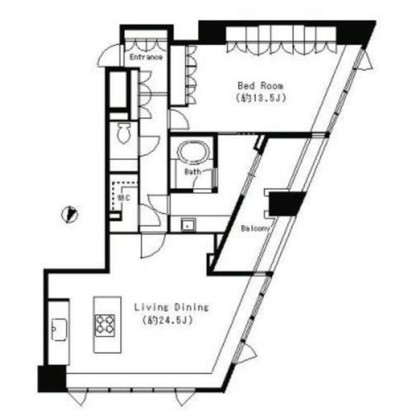 パークキューブ目黒タワー1905号室の図面