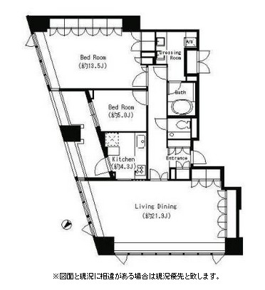 パークキューブ目黒タワー2001号室の図面