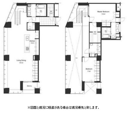 パークキューブ目黒タワー2105号室の図面