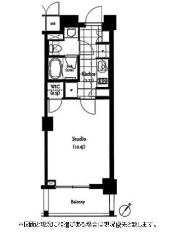 パークキューブ目黒タワー314号室の図面