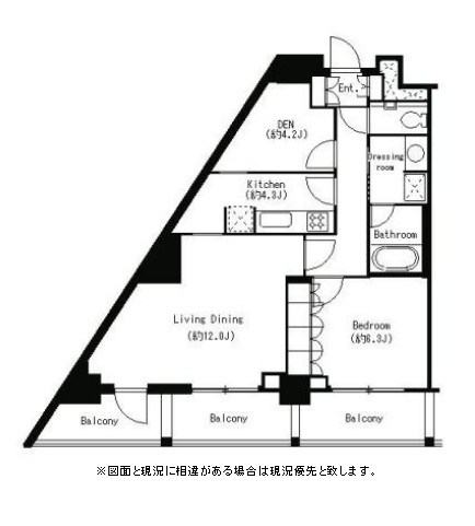 パークキューブ目黒タワー514号室の図面