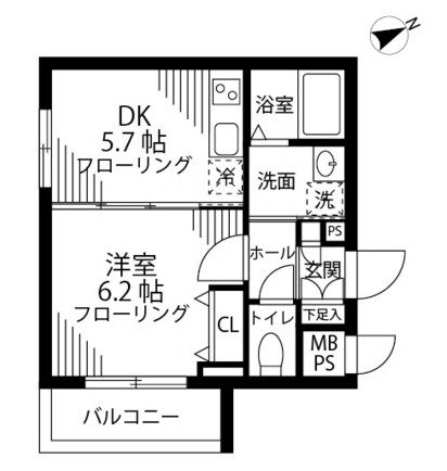 グリーニエ西新宿弐番館301号室の図面