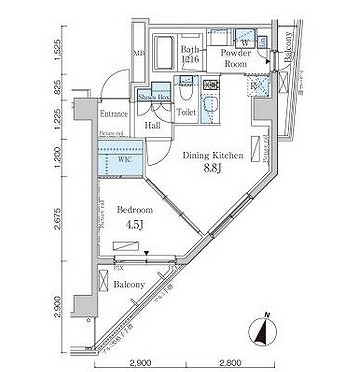 パークアクシス自由が丘テラス301号室の図面