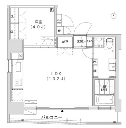 グランディオール広尾テラス1302号室の図面