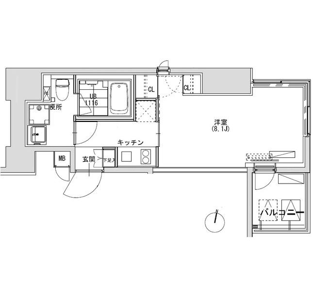 グランディオール広尾テラス1305号室の図面
