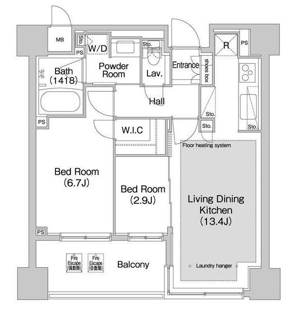 コンフォリア赤坂1103号室の図面