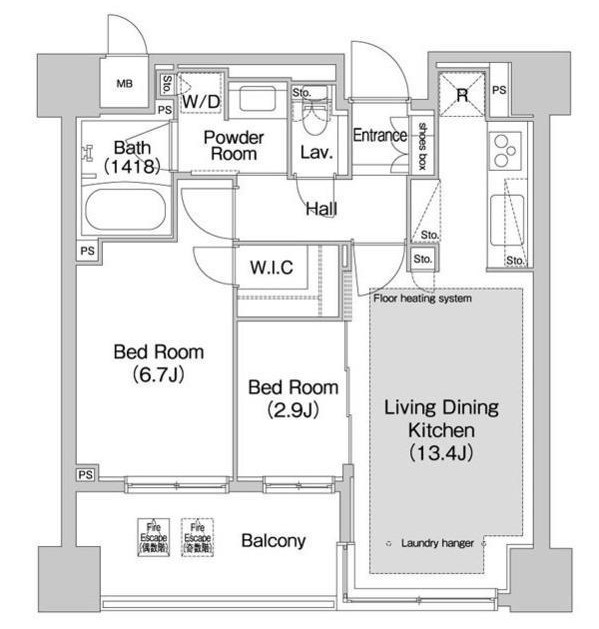 コンフォリア赤坂803号室の図面