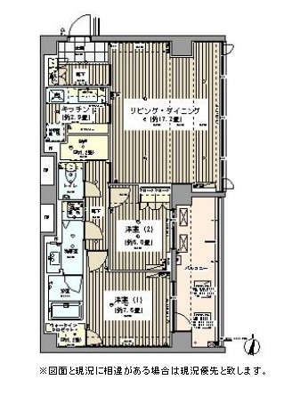 ガーデニエール砧レジデンス422号室の図面