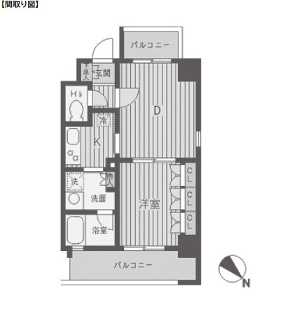 パークフラッツ渋谷代官山706号室の図面
